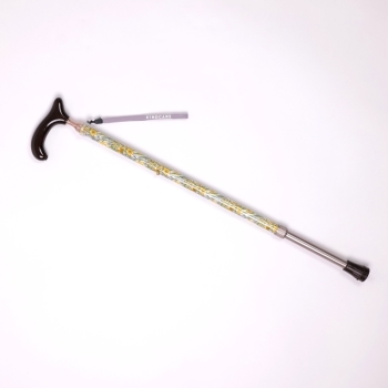 伸縮カラーハンドルステッキ　ブラウン