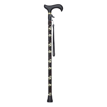 無段階伸縮ステッキ　花柄シック