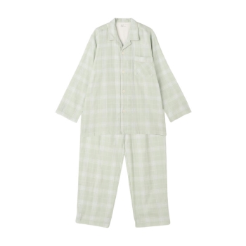 紳士　二重ガーゼ格子　長袖シャツパジャマ／セブンプレミアムライフスタイル