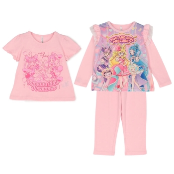 トドラー女児　プリキュア　光る天竺２ＴＯＰＳパジャマ