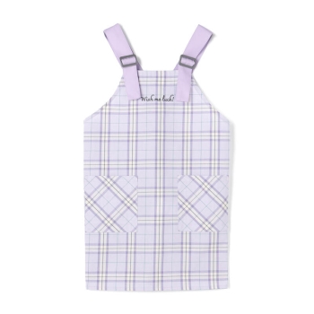 キッズ　チェック柄　バッククロスエプロン