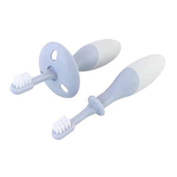 太いグリップでにぎりやすい乳歯ブラシ　ブルー