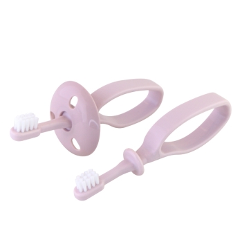 リング状グリップで持ちやすい乳歯ブラシ　ピンク