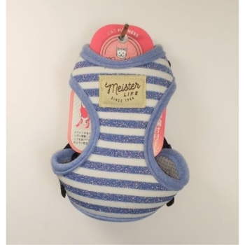 キャットソフティハーネスリードラメボーダーブルー