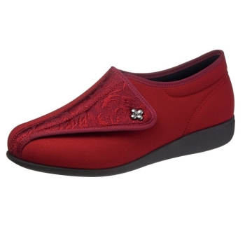 快歩主義婦人レース柄素材脱ぎ履きラクラクシューズ３Ｅ型番：Ｌ０１１外出用