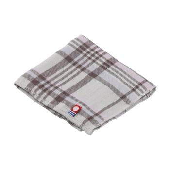 伊澤タオル　今治タオルハンカチ　チェック柄ブラウン
