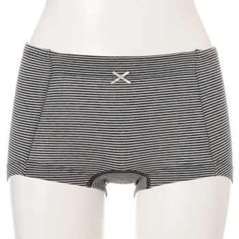 リボン付きボーダー柄ボクサーショーツ