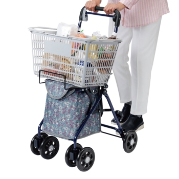 かごのせシルバーカー　小花パープル柄