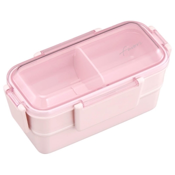 二段弁当箱　ディッシュアップ　ピンクＰＣＷ６００Ｓ