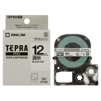 キングジム　ＰＲＯテープカートリッジ・透明ラベル　ＳＴ１２Ｋ