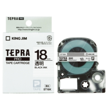 キングジム　ＰＲＯテープカートリッジ・透明ラベル　ＳＴ１８Ｋ