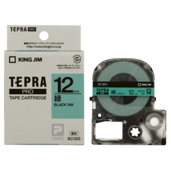 キングジム　ＰＲＯテープカートリッジ・カラーラベル　ＳＣ１２Ｇ