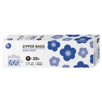 プラスプラス　デザインジッパーバッグ　Ｍ　２５Ｐ