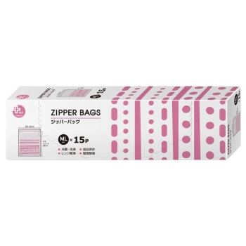 プラスプラス　デザインジッパーバッグ　ＭＬ　１５Ｐ