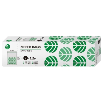 プラスプラス　デザインジッパーバッグ　Ｌ　１２Ｐ
