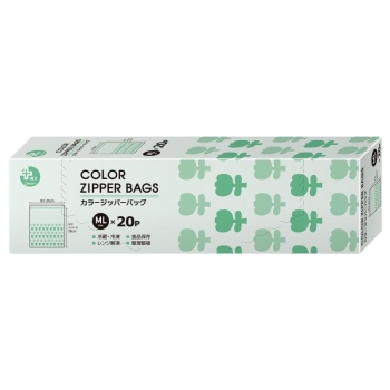 プラスプラス　カラージッパーバッグ　ＭＬ　２０Ｐ
