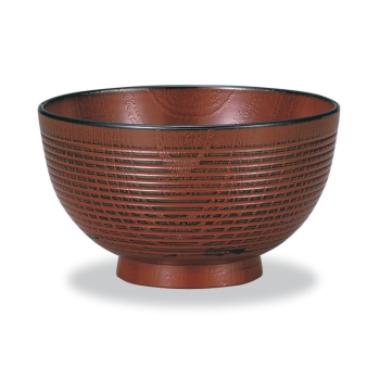 山中塗　京型千筋木目汁椀　根来塗