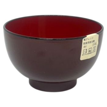 会津塗　弥生木目汁椀　溜内朱