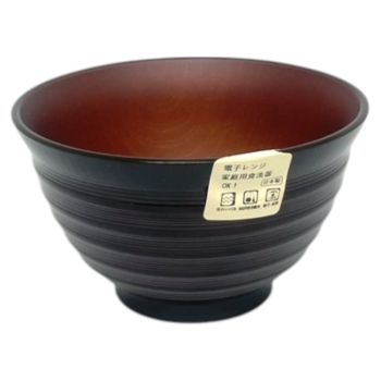 会津塗　百合型駒汁椀　溜