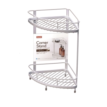 ラックスＷコートコーナースタンド２段　ホワイト