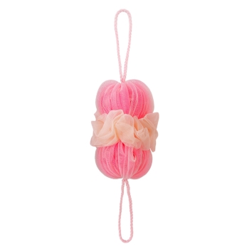 マーナ　泡工場　背中も洗えるシャボンボール　ボディタオル　ピンク