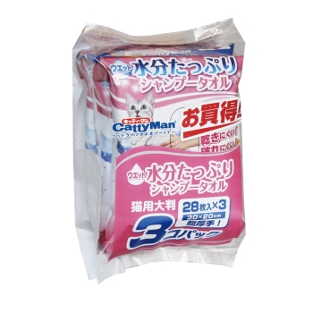 ウエットシャンプータオル猫用大判２８枚３コパック