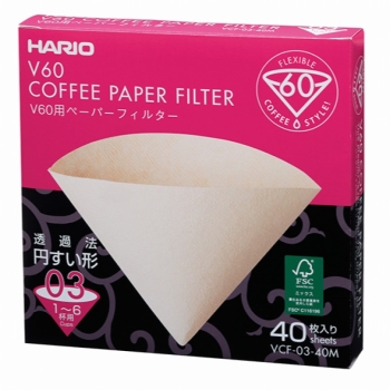 ＨＡＲＩＯ　Ｖ６０用ペーパーフィルター０３Ｍ　４０枚入り