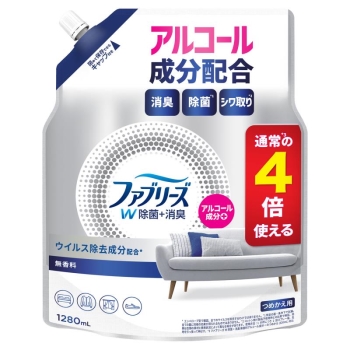 ファブリーズＷ除菌無香アルコール替４回１２８０ＭＬ