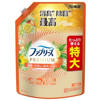 ファブリーズプレミアム　消臭＋除菌　シトラス＆ガーデンの香り　詰替え用　特大　６１０ｍｌ