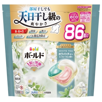 ボールドジェルボール　４ＩＮ１　ホワイトティー　詰替え用　テラジャンボ　８６個