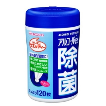 和光堂　おしぼりウエッティー　アルコール配合除菌ウエッティー　１２０枚入