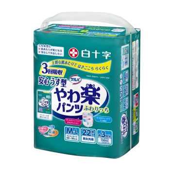 サルバ　やわ楽パンツ安心うす型Ｍ～Ｌサイズ２２枚入り