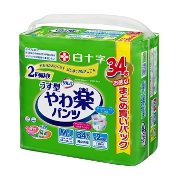 サルバ　やわ楽パンツＭ～Ｌサイズ３４枚入り