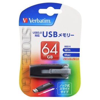 バーベイタム　ＵＳＢメモリー　ＵＳＢ３．０　ＵＳＢＶ６４ＧＶＺ２