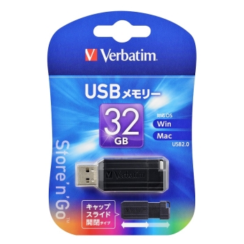 バーベイタム　ＵＳＢメモリー　ＵＳＢ２．０　ＵＳＢＰ３２ＧＶＺ４