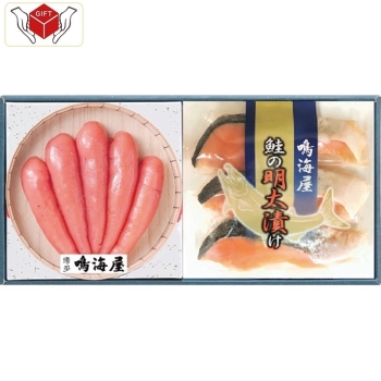 鳴海屋　辛子明太子と鮭の明太漬詰合せ