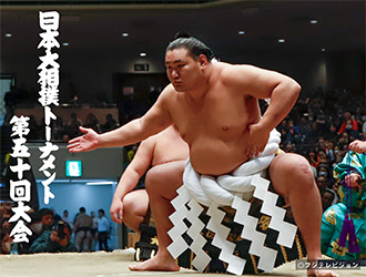 場内を見渡せる2階イスA席で観覧「日本大相撲トーナメント第五十回大会」