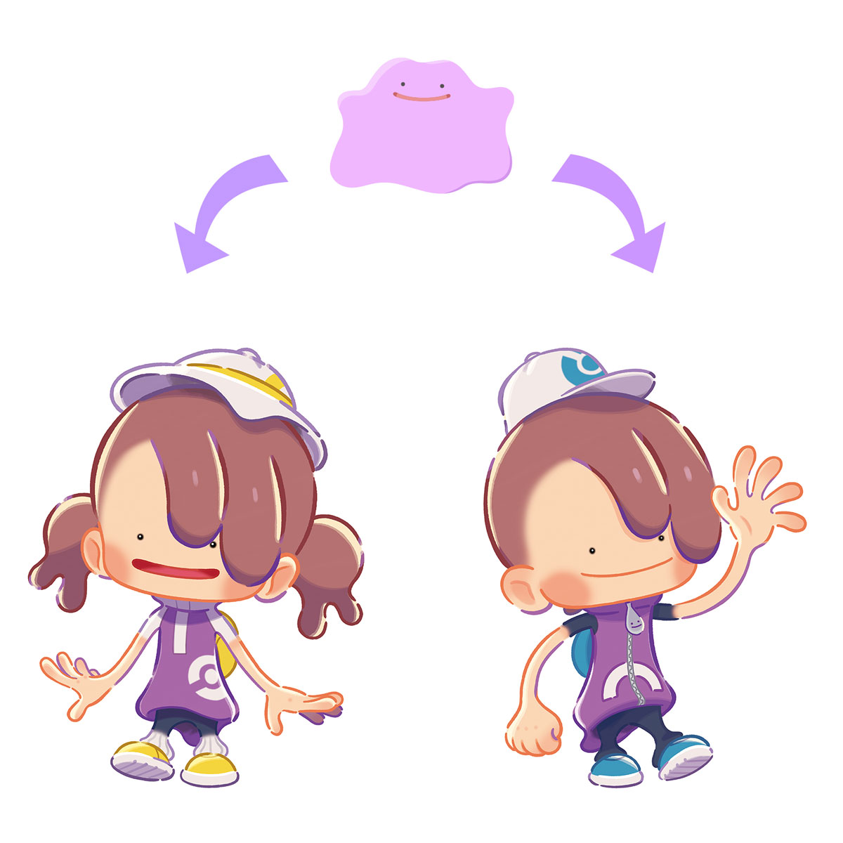 ニンゲンのすがたにへんしんしたメタモン