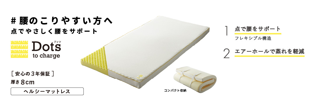 腰のこりやすい方へ　点でやさしく腰をサポート　Dots