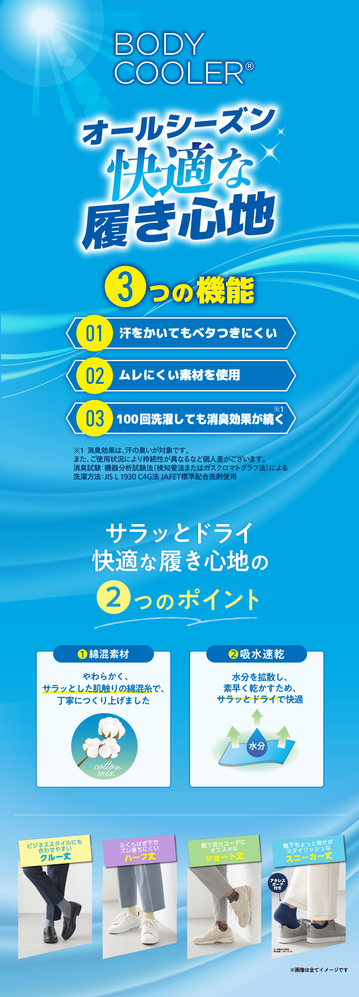 ボディクーラー　ソックス　メンズ