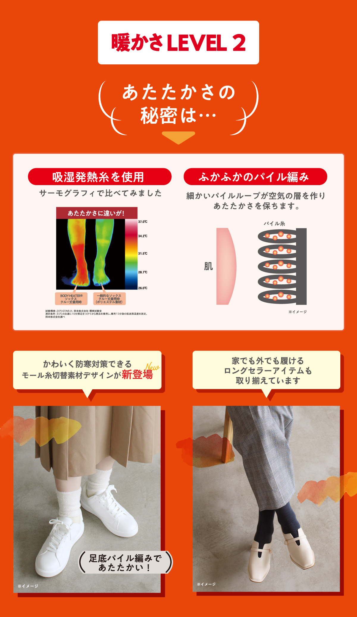 ボディヒーター レディースソックス レベル2