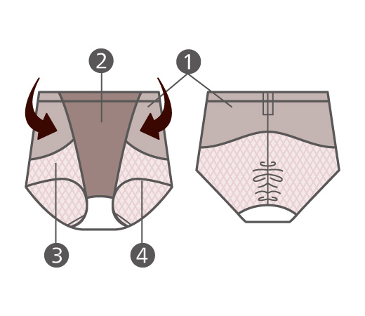 SuTeKi 骨盤パンツ ショート丈 解説図